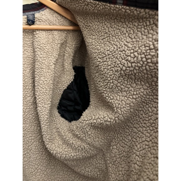 Wrangler Workwear Sherpa Fleece Lined Flannel Jacket Mens Lg Plaid Pockets - Picture 12 of 16